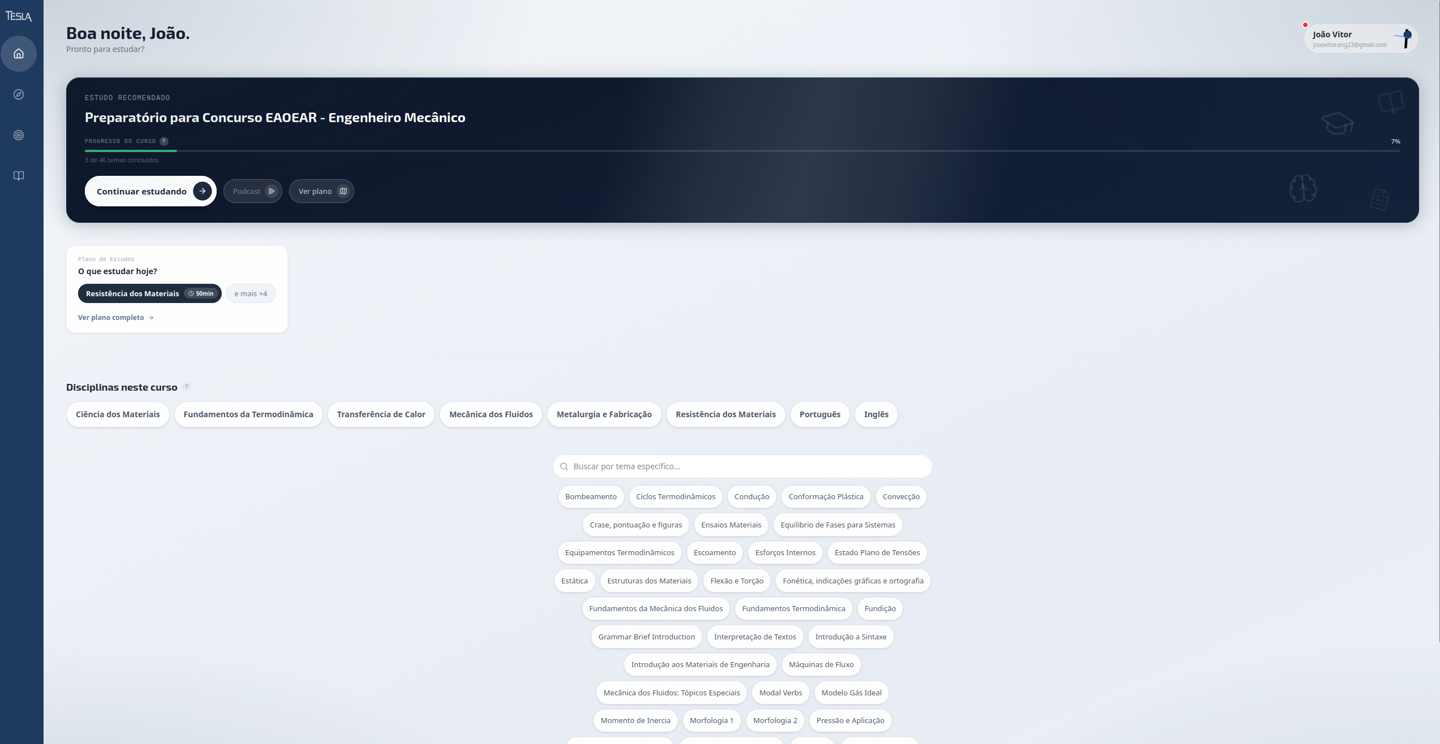 Plataforma Tesla — tela 1